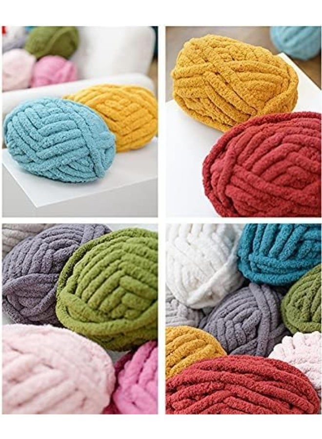 HZYH Chunky Knit Chenille Yarn for Hand Knitting, Super Soft Jumbo Blanket Yarn in Sage Green, Bulk Yarn for DIY Crafts - Image 4