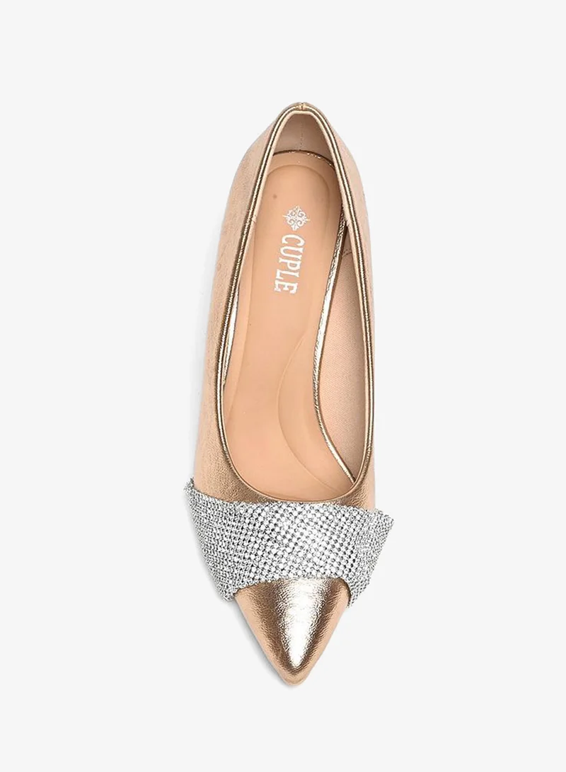 Cuple LightGold Womens Heeled Pumps Slip-ons for Women | Best Price UAE