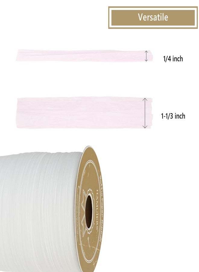 HAMUIERS Raffia Ribbon for Gift Wrapping, Packing Paper Twine, Raffia Yarn for Crochet - 1/4'' Wide, 100 Yards, White - Image 3