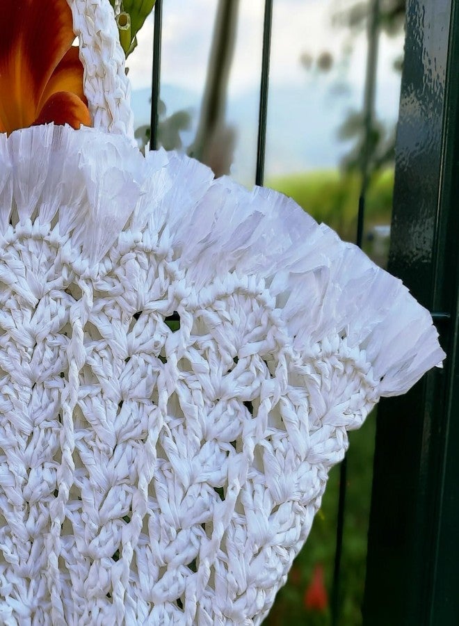 HAMUIERS Raffia Ribbon for Gift Wrapping, Packing Paper Twine, Raffia Yarn for Crochet - 1/4'' Wide, 100 Yards, White - Image 4