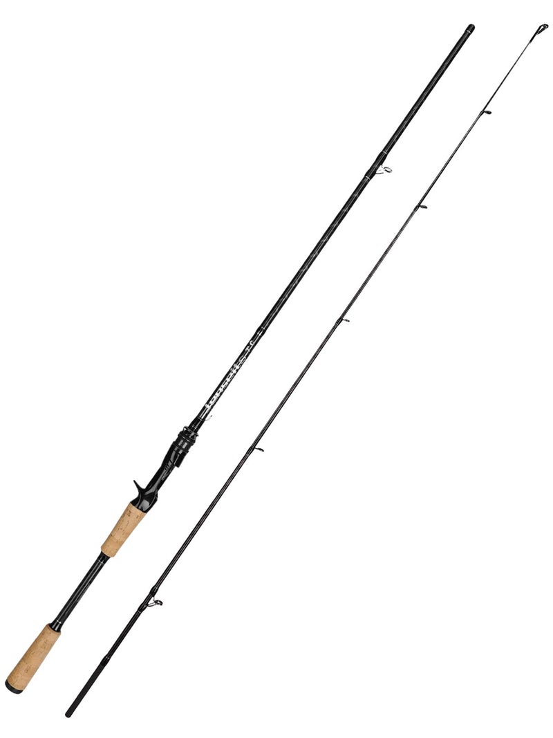 Jenseits 7'0" Casting Rod â€“ 2-Piece Carbon Fiber Fishing Rod, Medium Heavy Power, Extra Fast Action, 3A Cork Handle, Stainless Steel + Ceramic Guides â€“ Bass & Lure Fishing Pole - Image 1