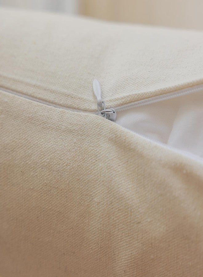 vctops Boho Cotton Linen Decorative Throw Pillow Covers with Tassels 16x24 Inch Soft Farmhouse Neutral Stripe Pillow Covers Accent Macrame Woven Tan Cushion Case for Couch Sofa Car (Type C,16"x24") - Image 4