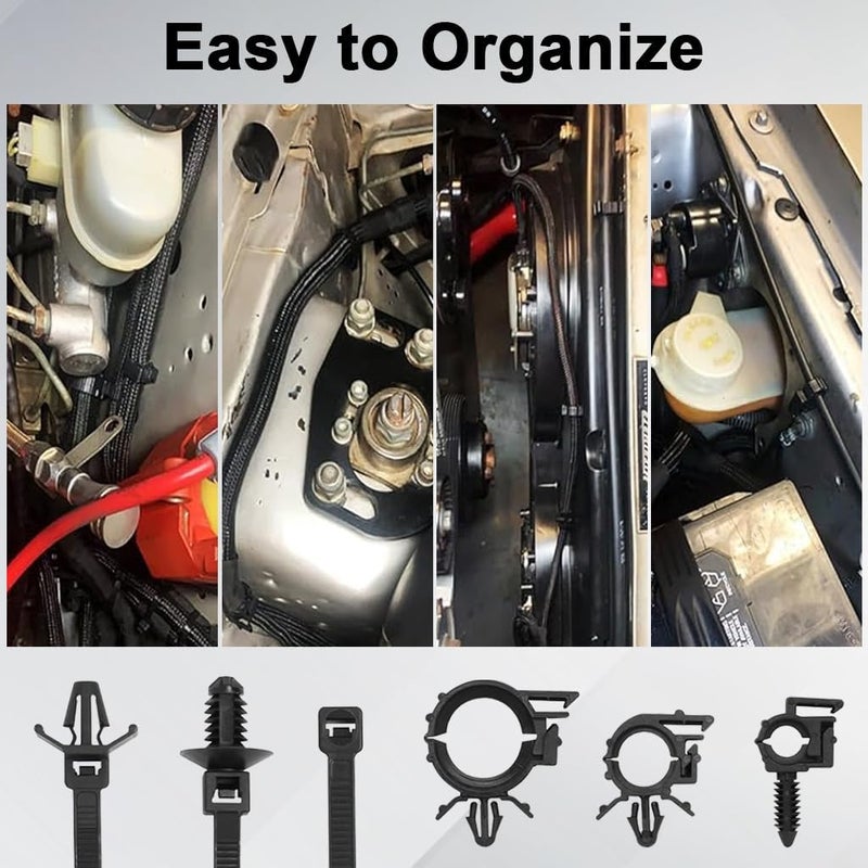 ELEPHANTBOAT STHIRA® 45pcs Automotive Cable Clip & Fastener Set, 3 Type Wire Harness Clips, Push-Type Retainers & Zip Tie Mounts for Securing Hoses, Wires, and Tubing in Cars, Trucks & SUV - Image 3