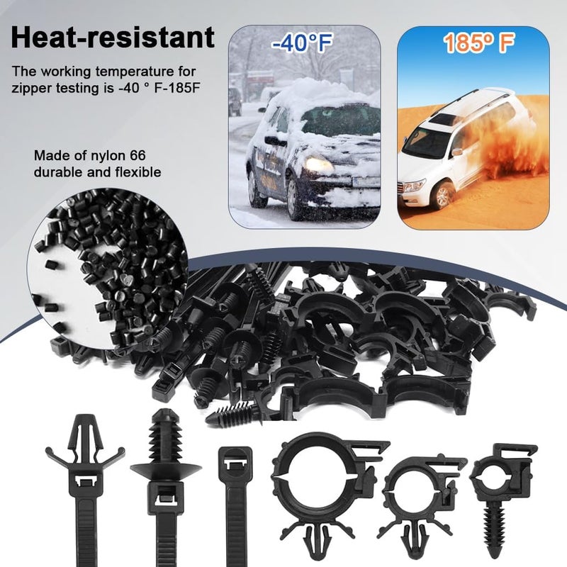 ELEPHANTBOAT STHIRA® 45pcs Automotive Cable Clip & Fastener Set, 3 Type Wire Harness Clips, Push-Type Retainers & Zip Tie Mounts for Securing Hoses, Wires, and Tubing in Cars, Trucks & SUV - Image 4