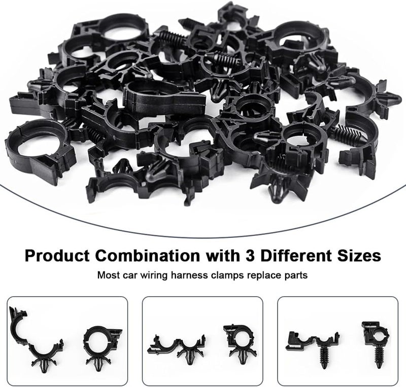 ELEPHANTBOAT STHIRA® 45pcs Automotive Cable Clip & Fastener Set, 3 Type Wire Harness Clips, Push-Type Retainers & Zip Tie Mounts for Securing Hoses, Wires, and Tubing in Cars, Trucks & SUV - Image 5
