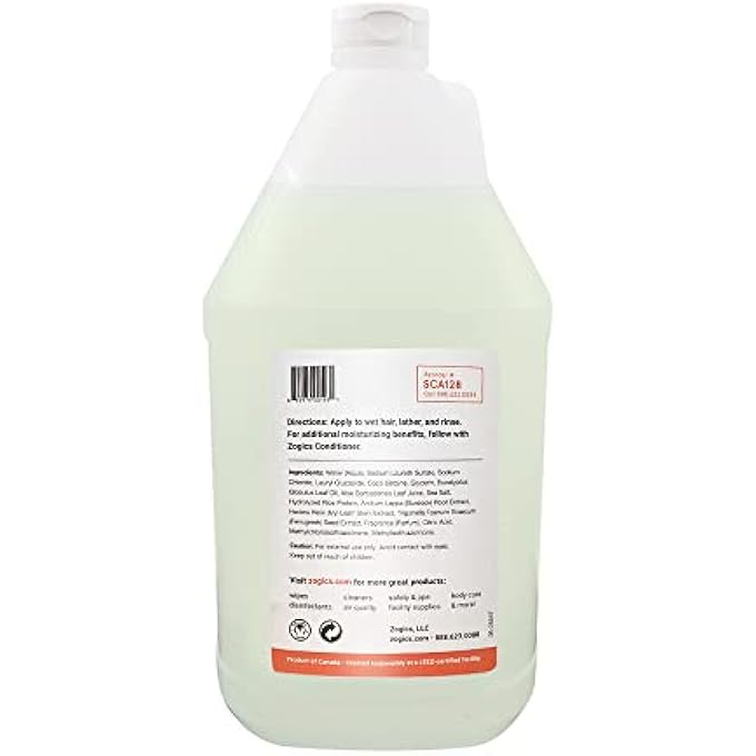ZOGICS SHAMPOO, CITRUS + ALOE SCENTED SHAMPOO (1 GALLON REFILL) - Image 2