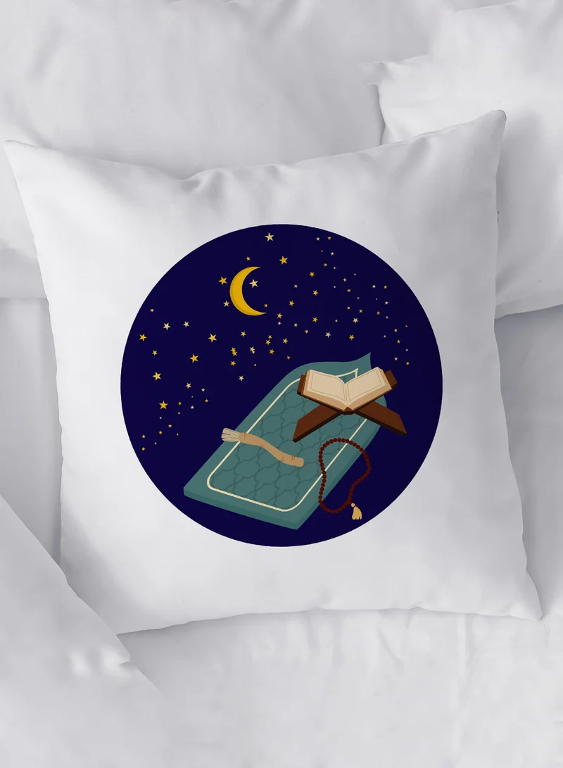 LOWHA Polyester Pillowcase Cushion Cover with Ramadan Crescent Design