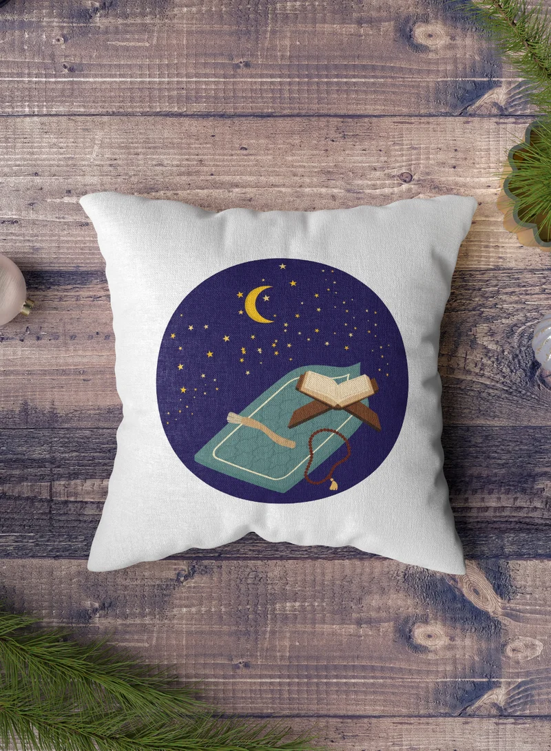 LOWHA Polyester Pillowcase Cushion Cover with Ramadan Crescent Design