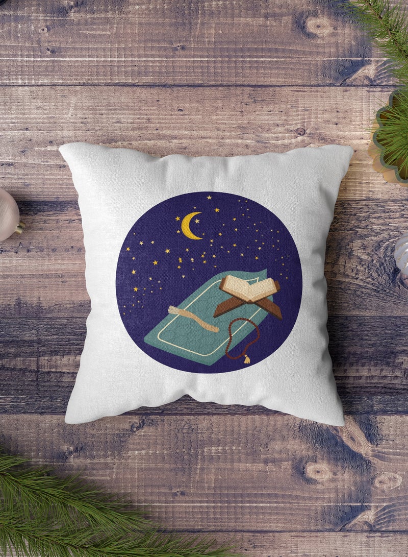 LOWHA Polyester Pillowcase Cushion Cover with Ramadan Crescent Design - Image 1