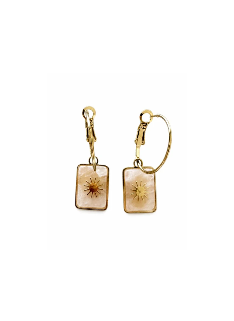 Earrings pink stone