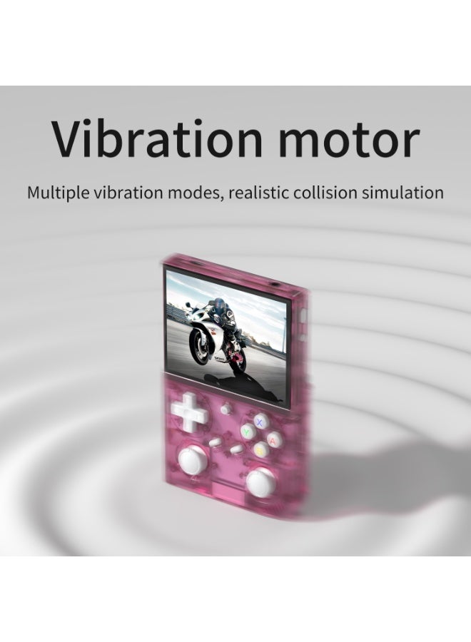 جهاز ألعاب محمول G350 بتصميم كلاسيكي، شاشة IPS مقاس 3.5 بوصة، نظام لينكس، مع بطاقة ذاكرة TF مدمجة سعة 64 جيجابايت، و4371 لعبة مُحمّلة مسبقًا، وبطارية 3200 مللي أمبير/ساعة (لون وردي شفاف) - Image 4