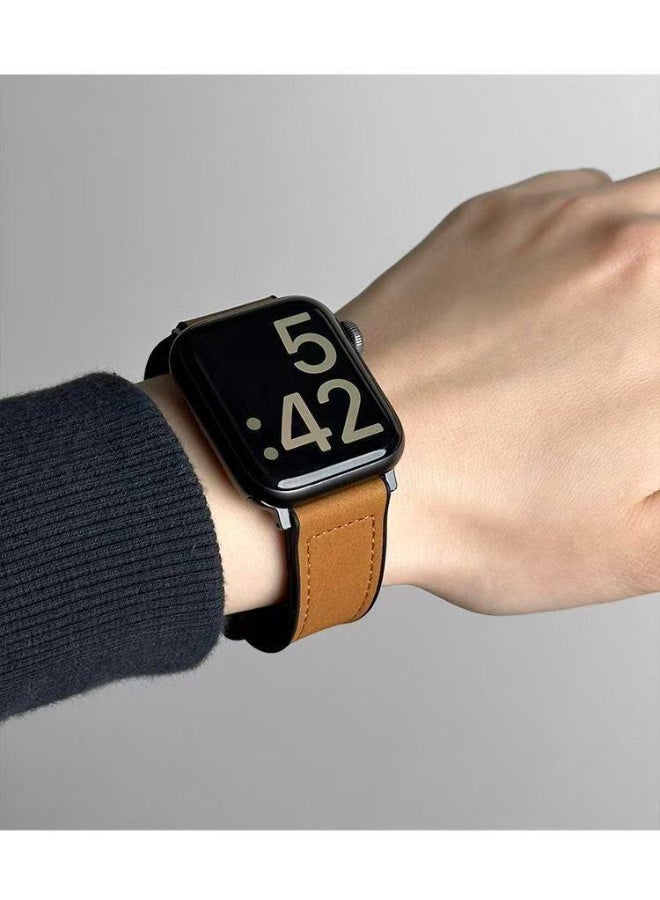 Watch Band Compatible for Apple Watch Series Band 38mm 40mm 41mm 42mm women, Genuine Leather Double Tour Designed Slim Replacement Strap for iWatch Series10 9 8 7 6 SE - Image 2