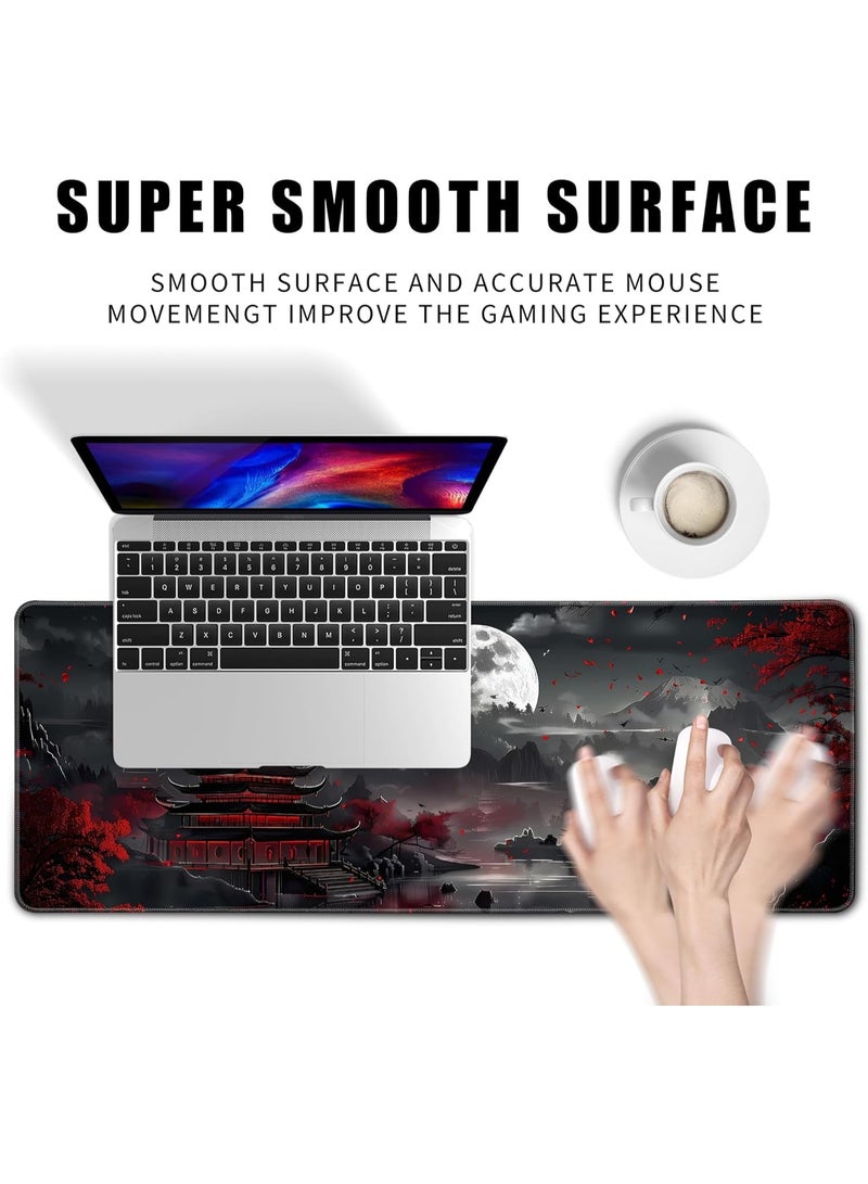 Japanese Desk Mat Riverside Full Moon Large Mouse Pad Gaming Mousepad Extended  Large Keyboard Mat Computer Laptop Mouse Desktop Mat 70 X 30cm Desk Decor - Image 5