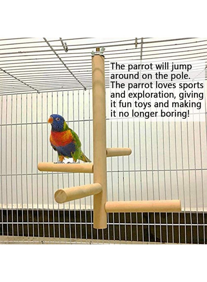 هامليدي مجثم ببغاء، حامل خشبي طبيعي للطيور، أغصان خشبية في أعلى قفص ببغاء للوقوف، ألعاب للببغاوات الصغيرة والمتوسطة الحجم، ببغاء الكونيور، ببغاء البادجي، طيور الحب - Image 4