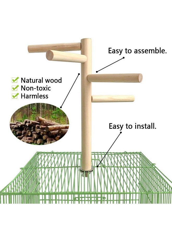 هامليدي مجثم ببغاء، حامل خشبي طبيعي للطيور، أغصان خشبية في أعلى قفص ببغاء للوقوف، ألعاب للببغاوات الصغيرة والمتوسطة الحجم، ببغاء الكونيور، ببغاء البادجي، طيور الحب - Image 3