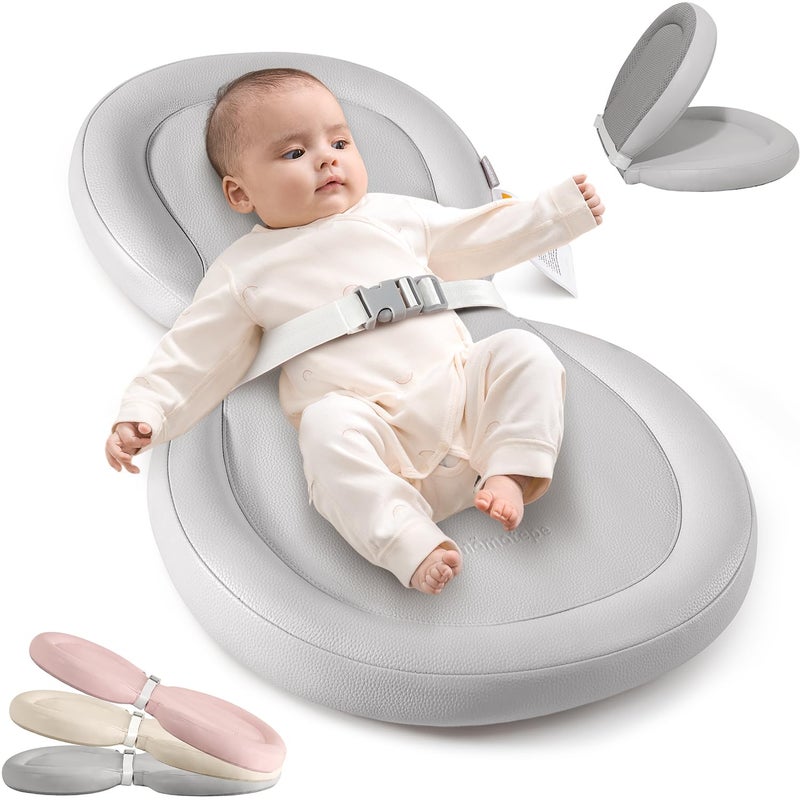 Mamatepe Baby Changing Pad Soft Foldable Leather Diaper Changing Pad Contoured Changing Table Pads for Dresser Waterproof  NonSlip Wipeable 30X19Gray - Image 1