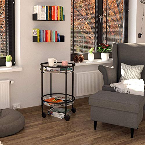 Snazzy Floating Wall Mount Wall Shelve Wall Shelf Metal U Shape Book Shelf CD DVD Storage Display Bookcase Black Set of 2 - Image 5