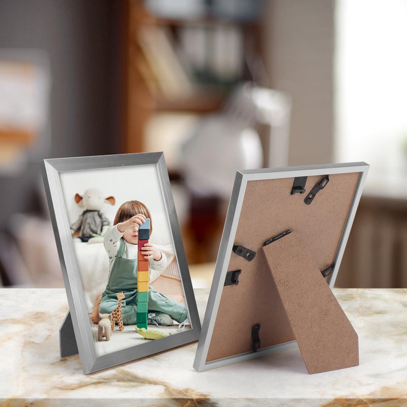 Hoikwo 18 Packs 5x7 Silver Multi Picture Frames Set for Family Photos  Artwork  Light Weight Bulk 5 by 7 Frames Pack for Wall Hanging and Table  Stylish Picture Frames - Image 4