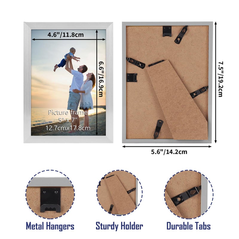 Hoikwo 18 Packs 5x7 Silver Multi Picture Frames Set for Family Photos  Artwork  Light Weight Bulk 5 by 7 Frames Pack for Wall Hanging and Table  Stylish Picture Frames - Image 2