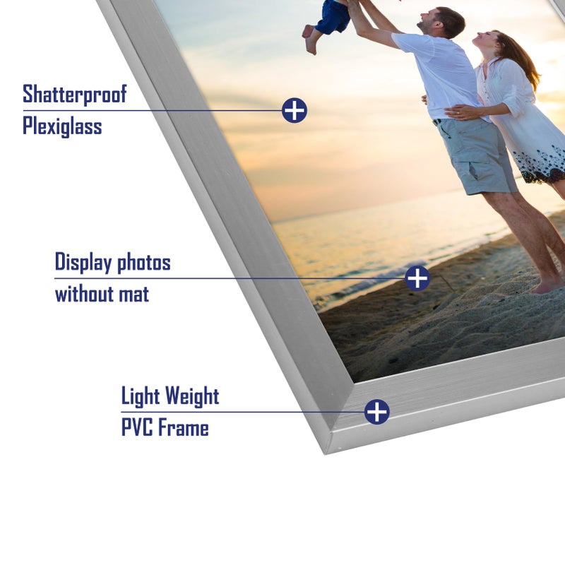 Hoikwo 18 Packs 5x7 Silver Multi Picture Frames Set for Family Photos  Artwork  Light Weight Bulk 5 by 7 Frames Pack for Wall Hanging and Table  Stylish Picture Frames - Image 3