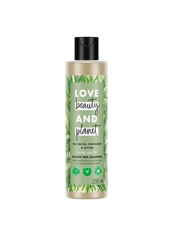 Tea Tree, Peppermint & Vetiver Natural Shampoo For Oily Scalp And Hair|No Sulfates,No Paraben|200Ml