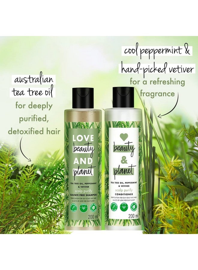 Tea Tree, Peppermint & Vetiver Natural Shampoo For Oily Scalp And Hair|No Sulfates,No Paraben|200Ml