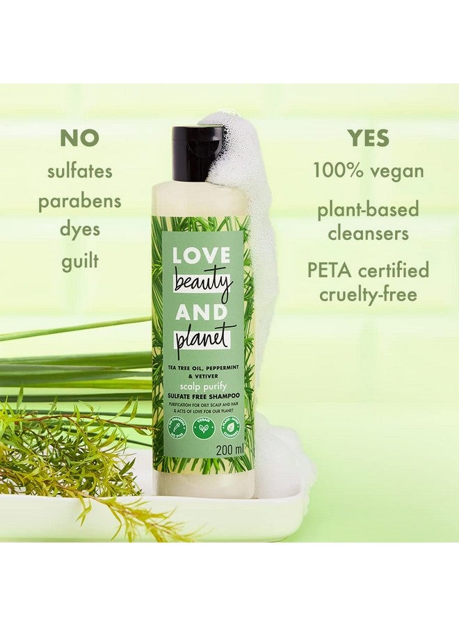 Tea Tree, Peppermint & Vetiver Natural Shampoo For Oily Scalp And Hair|No Sulfates,No Paraben|200Ml