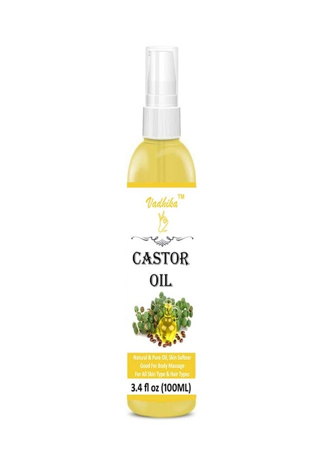 VADHIKA Pure & Natural Cold-Pressed, Castor Oil - For Skin & Face Hair Care, Eyelashes (100ml - Image 1