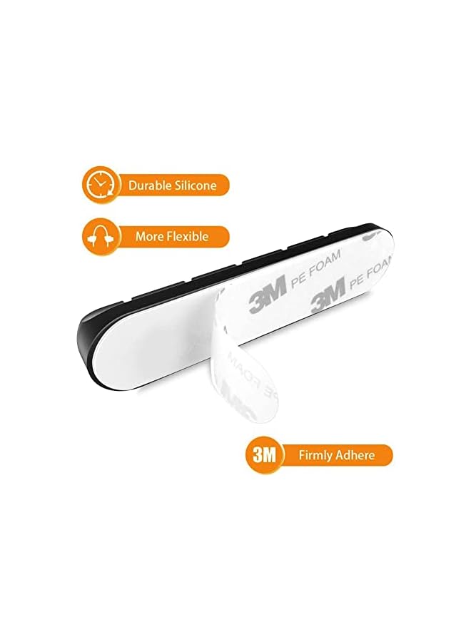 Green Tiger Cable Organizer Clips Cord Holder - 5 Packs Self Adhesive Cable Management for USB Cable/Power Cord/Wire, Car and Desk, Home and Office (7-5-3-1-1 Slots) Black Cable Holder - Image 4