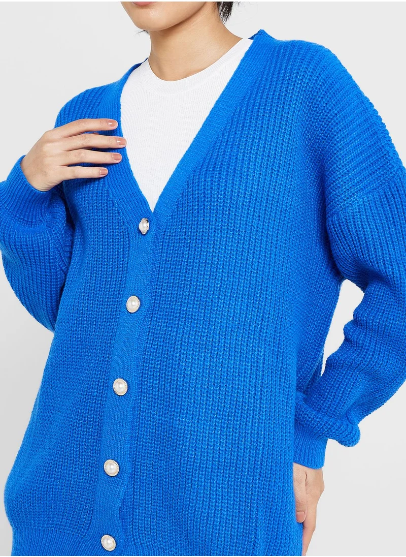 ELLA Classic Cardigan With Button Detail