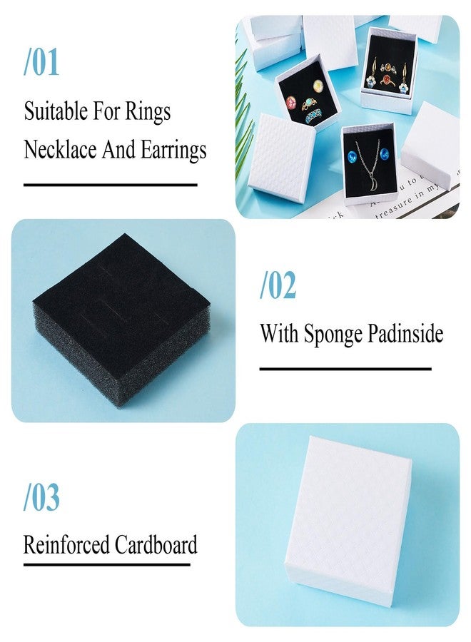Craftdady 12 Pack White Jewelry Boxes, Rhombus Textured Small Square Jewelry Present Boxes with Lids Necklace Pendant Ring Earring Packing Boxes for Festival Birthday Present Jewelry Display - Image 4