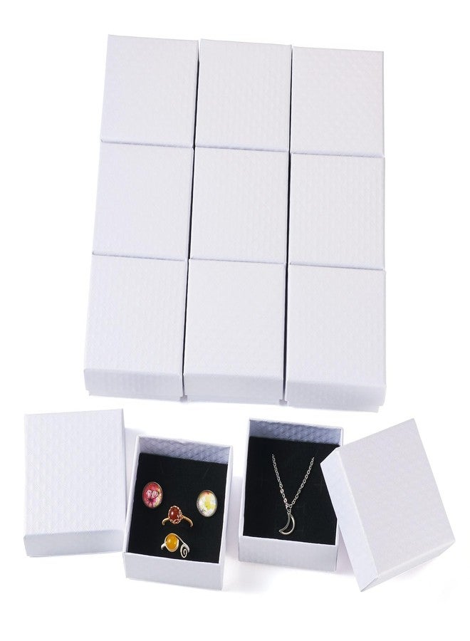 Craftdady 12 Pack White Jewelry Boxes, Rhombus Textured Small Square Jewelry Present Boxes with Lids Necklace Pendant Ring Earring Packing Boxes for Festival Birthday Present Jewelry Display - Image 2