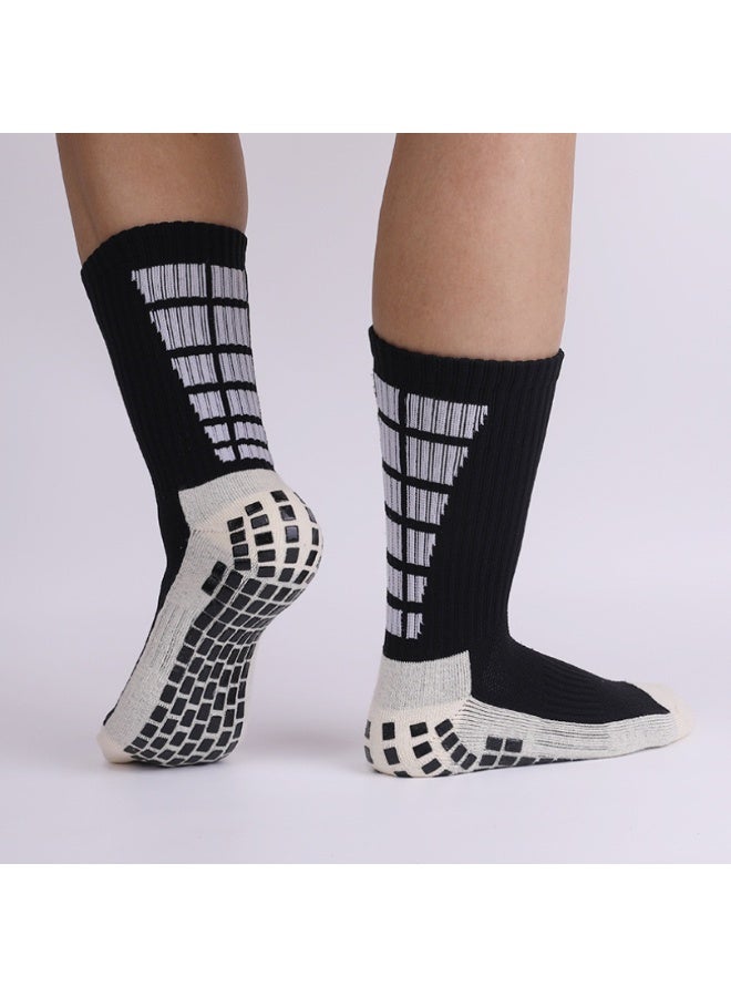 Non-Slip Grip Socks for Men - Anti-Slip Silicone Football Soccer Socks Mid-Calf, Cushioned Shock Absorption Moisture Wicking Breathable Sports  Socks - Image 1