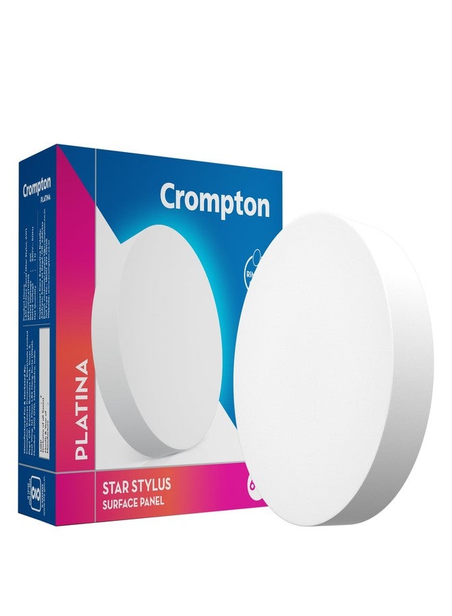 Crompton Platina Star Stylus Surface Panel 6W Round Natural White | Pack of 1 | No False Ceiling Required, Outer Dimension: 90 mm | Surface Mount | for Hall, Bedroom, Kitchen, Office, Store - Image 5