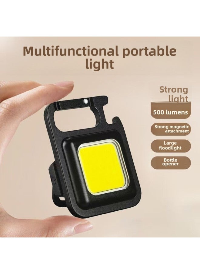 Multi-functional Strong Light Mini Flashlight Key Chain Bottle Opener Outdoor Dormitory Home Work Light Auto Repair Light