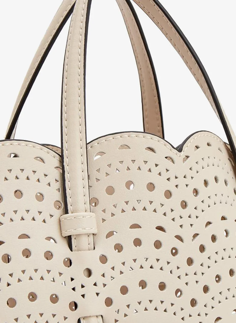Celeste IVORY Laser Cut Tote Bag With Pouch for Women | Best Price UAE