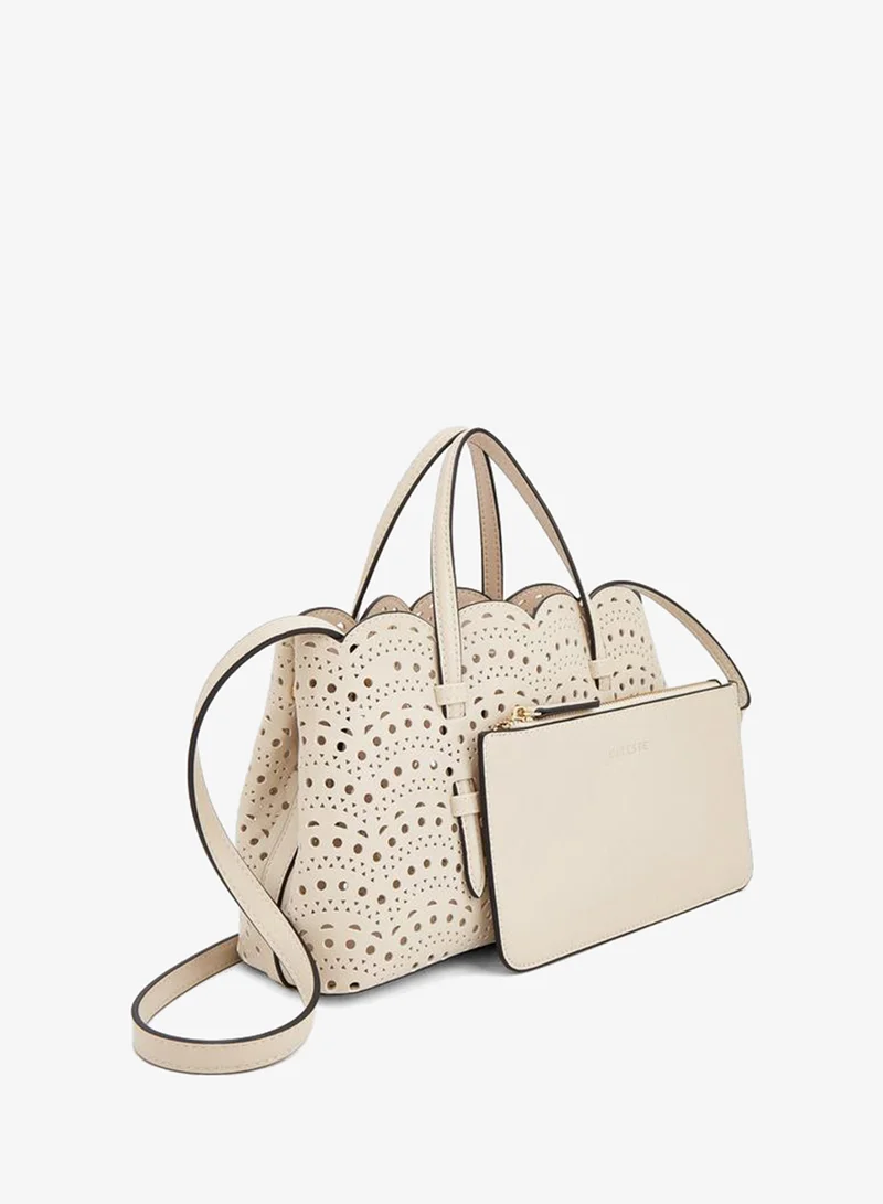 Celeste IVORY Laser Cut Tote Bag With Pouch for Women | Best Price UAE