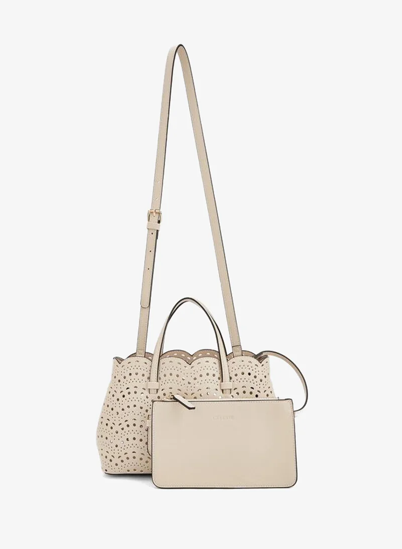 Celeste IVORY Laser Cut Tote Bag With Pouch for Women | Best Price UAE