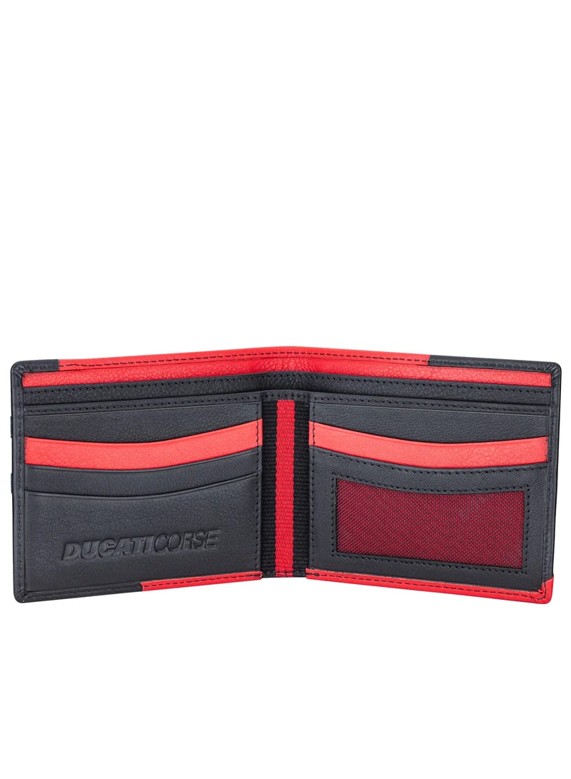 Ducati Corse Modena Men's Genuine Leather Wallet Black/Red