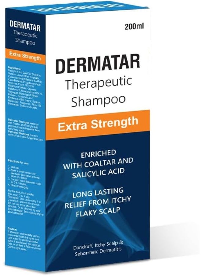 Dermatar Therapeutic Hair Shampoo Pack of 2 (200ml x 2) – Coal Tar & Salicylic Acid Scalp Treatment for Stubborn Dandruff, Itchy Scalp, and Flaking Relief - Image 4