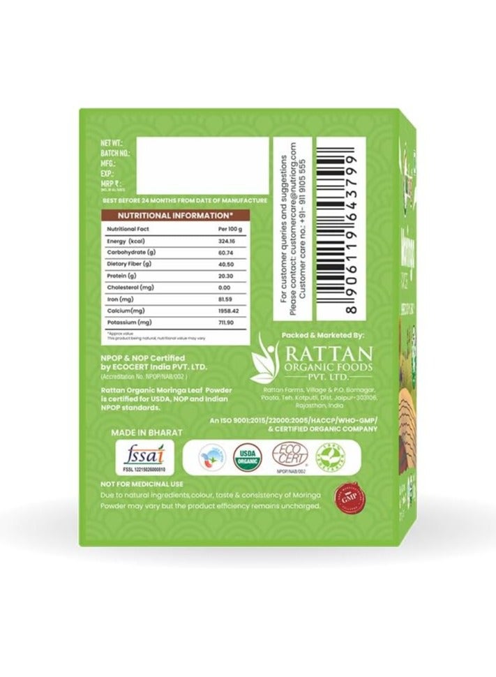nutriorg Nutriorg Organic Premium Moringa Leaves Powder | Moringa Oleifera | (100 Gm) | Great in Drinks and Smoothies | Supports Weight Loss - Image 4