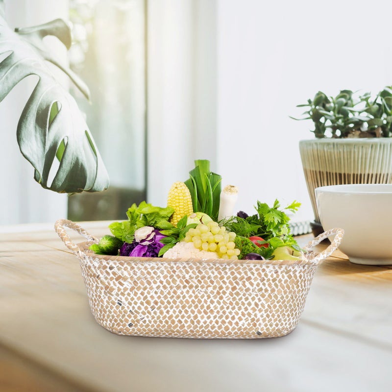 Weaving Basket Large Capacity Decorative Desktop Basket Sundries Container - Image 2