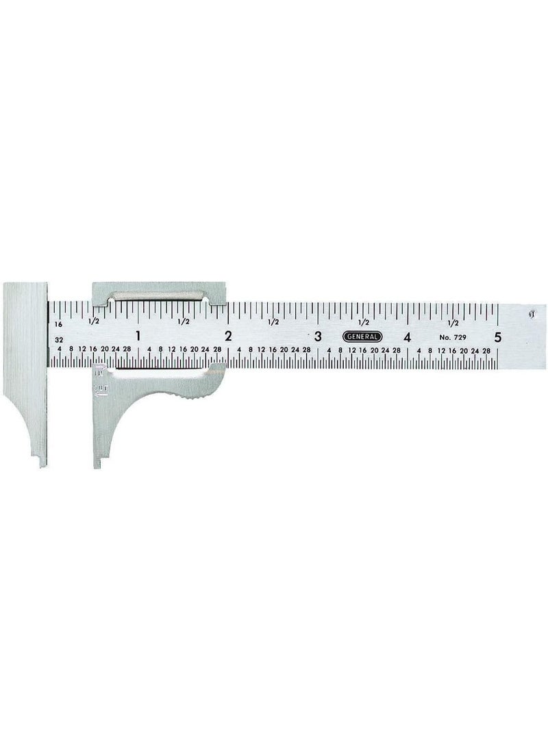 General Tools General Tools Slide Caliper #729, 16th and 32nd Graduation, 0 to 4-Inch Range, Inside and Outside Measurement  - Image 1