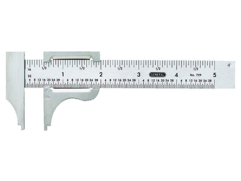 General Tools Slide Caliper #729, 16th and 32nd Graduation, 0 to 4-Inch Range, Inside and Outside Measurement - Image 1