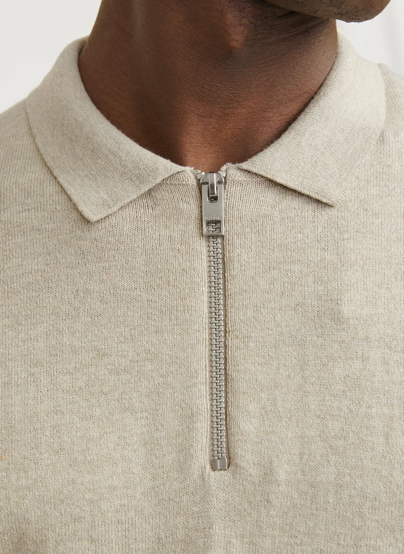 JACK & JONES  Knitted Half Zip Up Sweater for Men | Best Price UAE