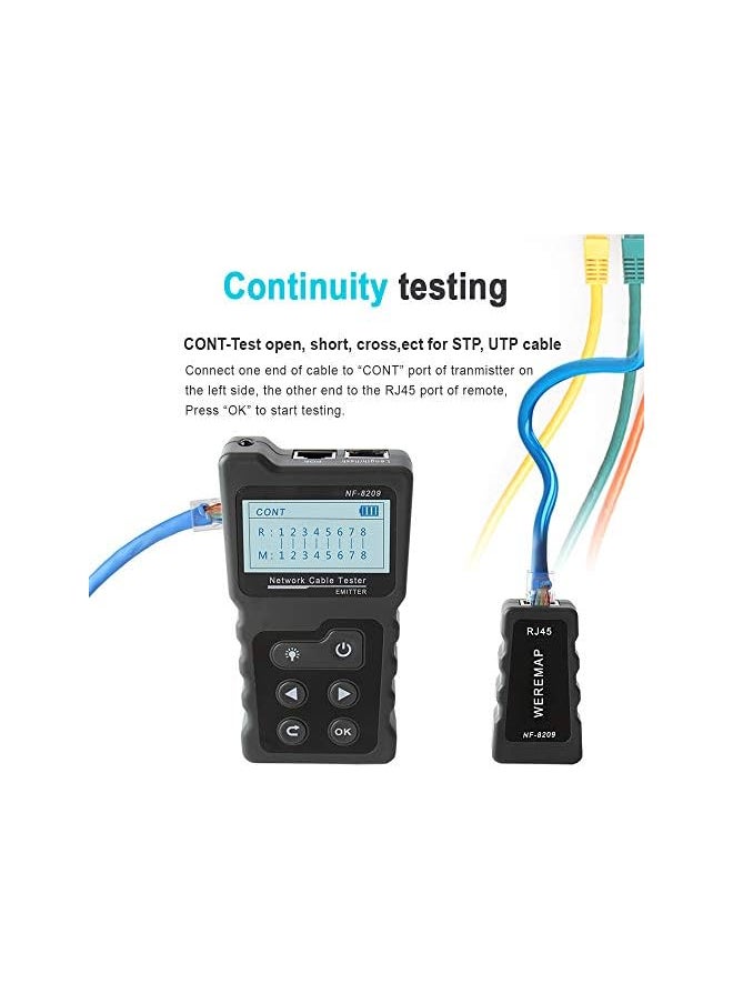 Generic Multi-functional LCD Network Cable Tester Wire PoE Checker Inline PoE Voltage and Current Tester with Cable Tester with Illuminate Function  - Image 3