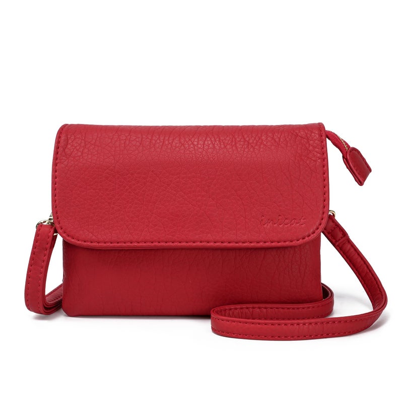 MINICAT Small Crossbody Purse Built in Wallet Crossbody Bags Pocketbooks for Women(Red,Small) - Image 1