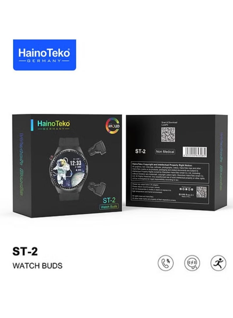 Haino Teko ST-2 Smart Watch 19mm Black | Sleek Design, Fitness & Health Tracking, Heart Rate Monitor, Sleep & Step Tracker | Compatible with iOS & Android | Perfect for Daily Wear & Active Lifestyles - Image 4