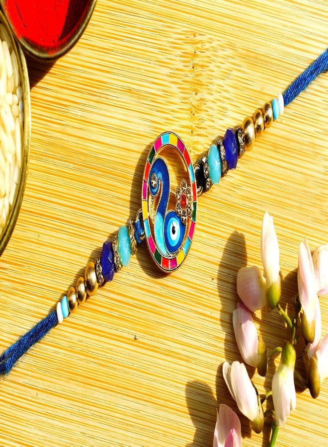 BANDHAN Evil Eye Peacock Designer Rakhi for Bro | raksha rakhi, new latest rakhi design - Image 3