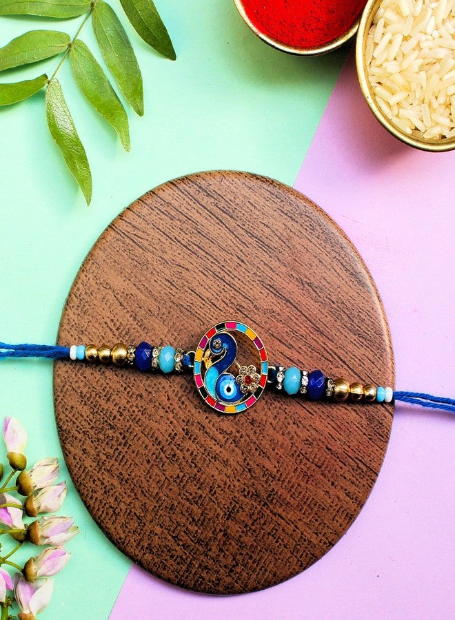 BANDHAN Evil Eye Peacock Designer Rakhi for Bro | raksha rakhi, new latest rakhi design - Image 2